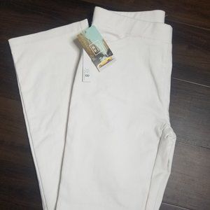 White Dress Pants with Elastic Waist Band